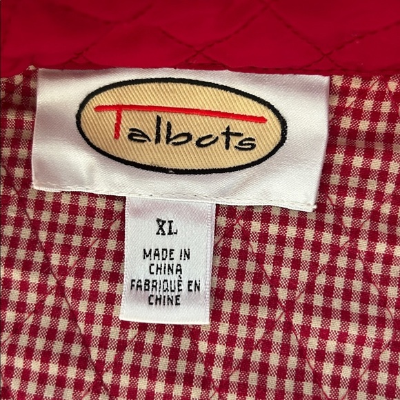 Talbots vintage lightweight button snap, quilted red jacket, barn style size XL‌ - Picture 9 of 10